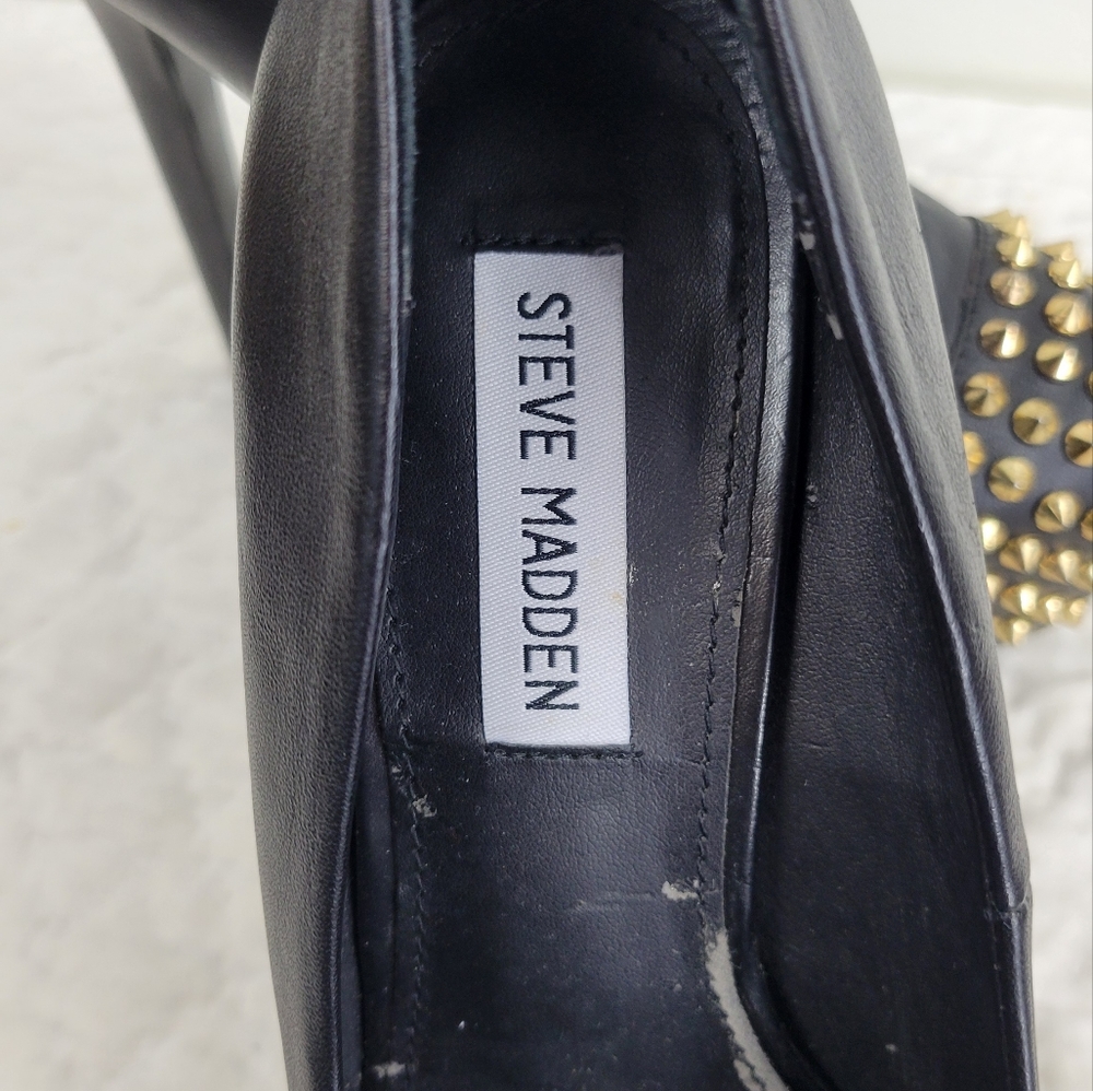 Steve Madden leather platform heels with gold studs - Picture 7 of 11